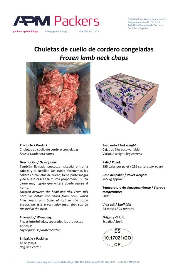Chuletas de cuello de cordero