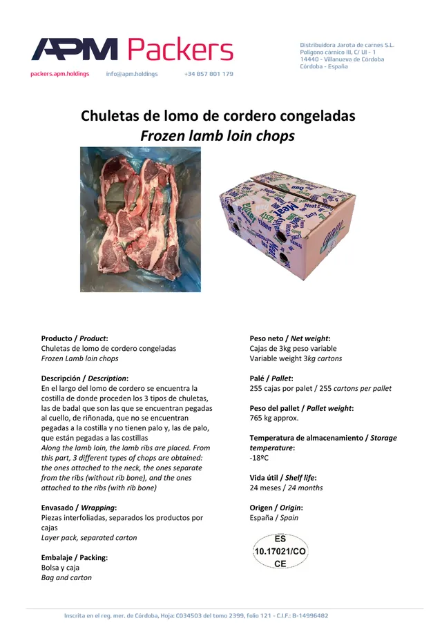 Chuletas de lomo de cordero