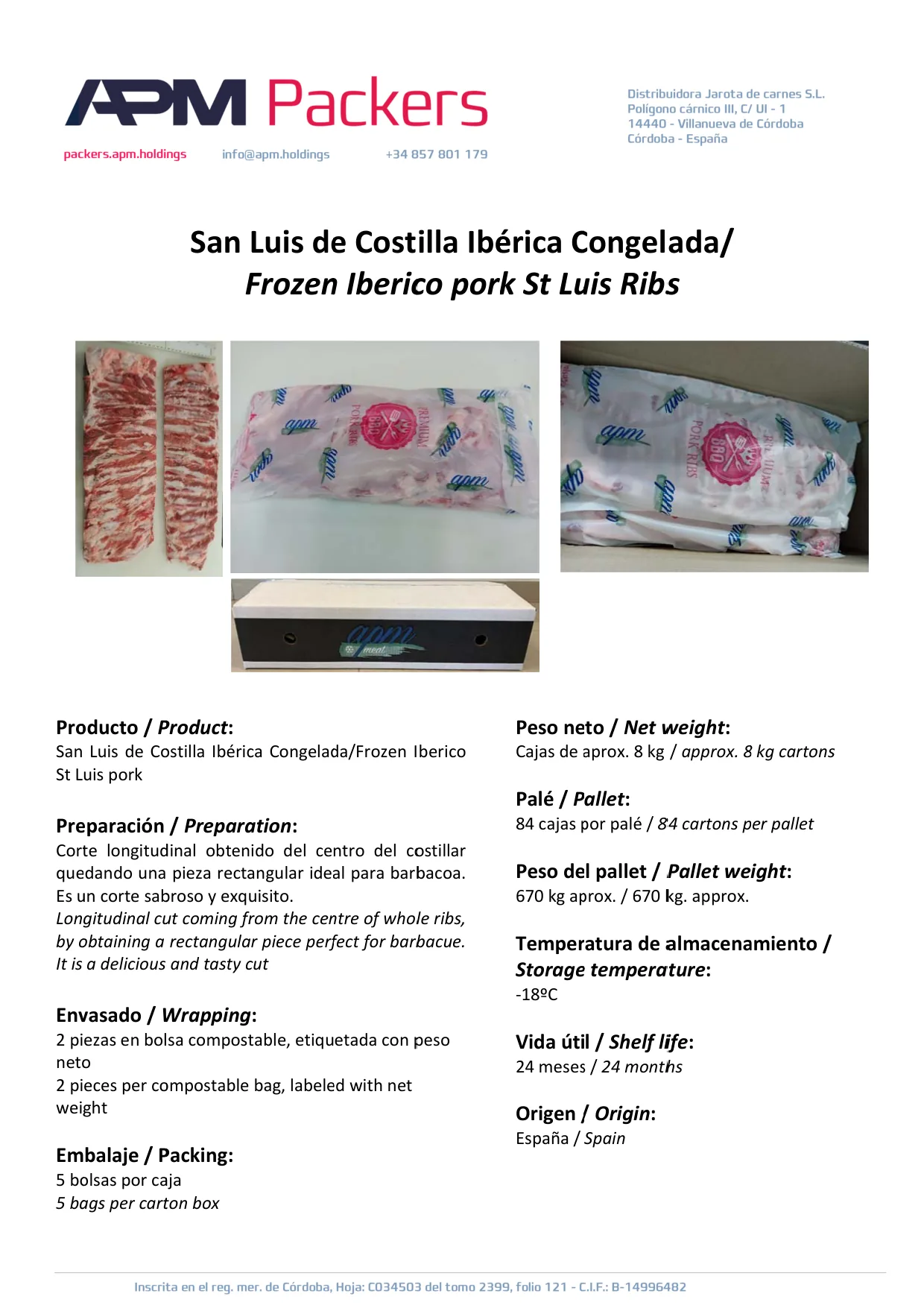 San Luis Rib – compostable packaging