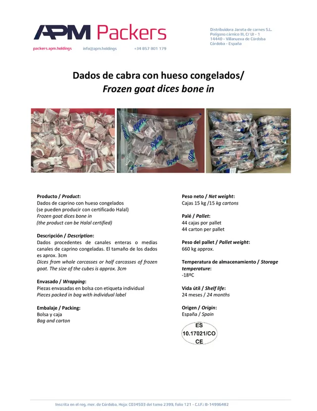 Dados de cabra con hueso 3 cm – bolsa
