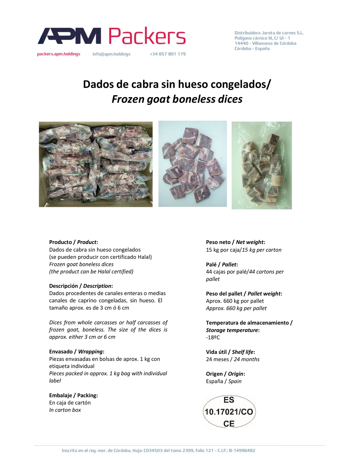 Dados de cabra sin hueso (3 o 6 cm)