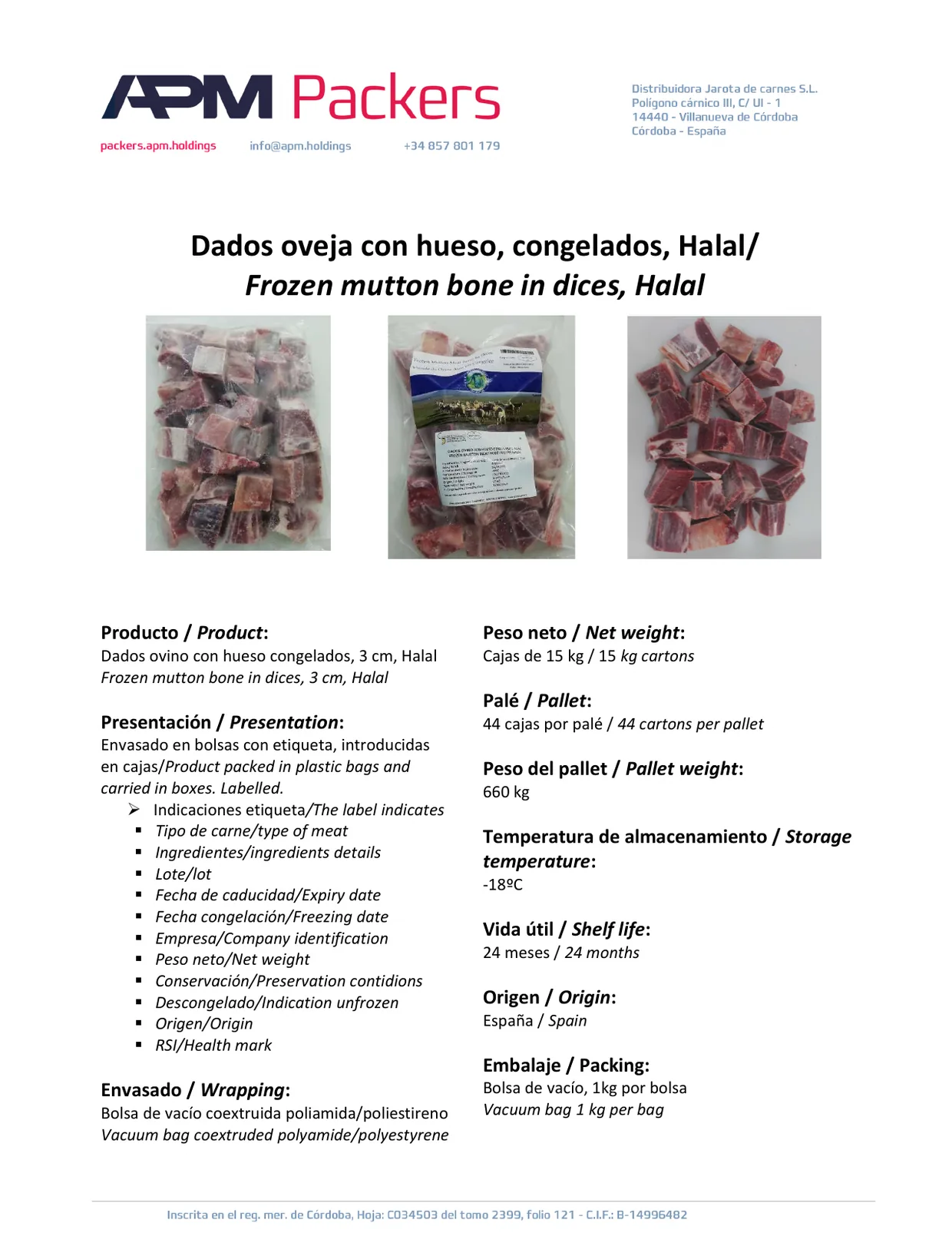 Bone-in mutton dices 3 cm – Halal