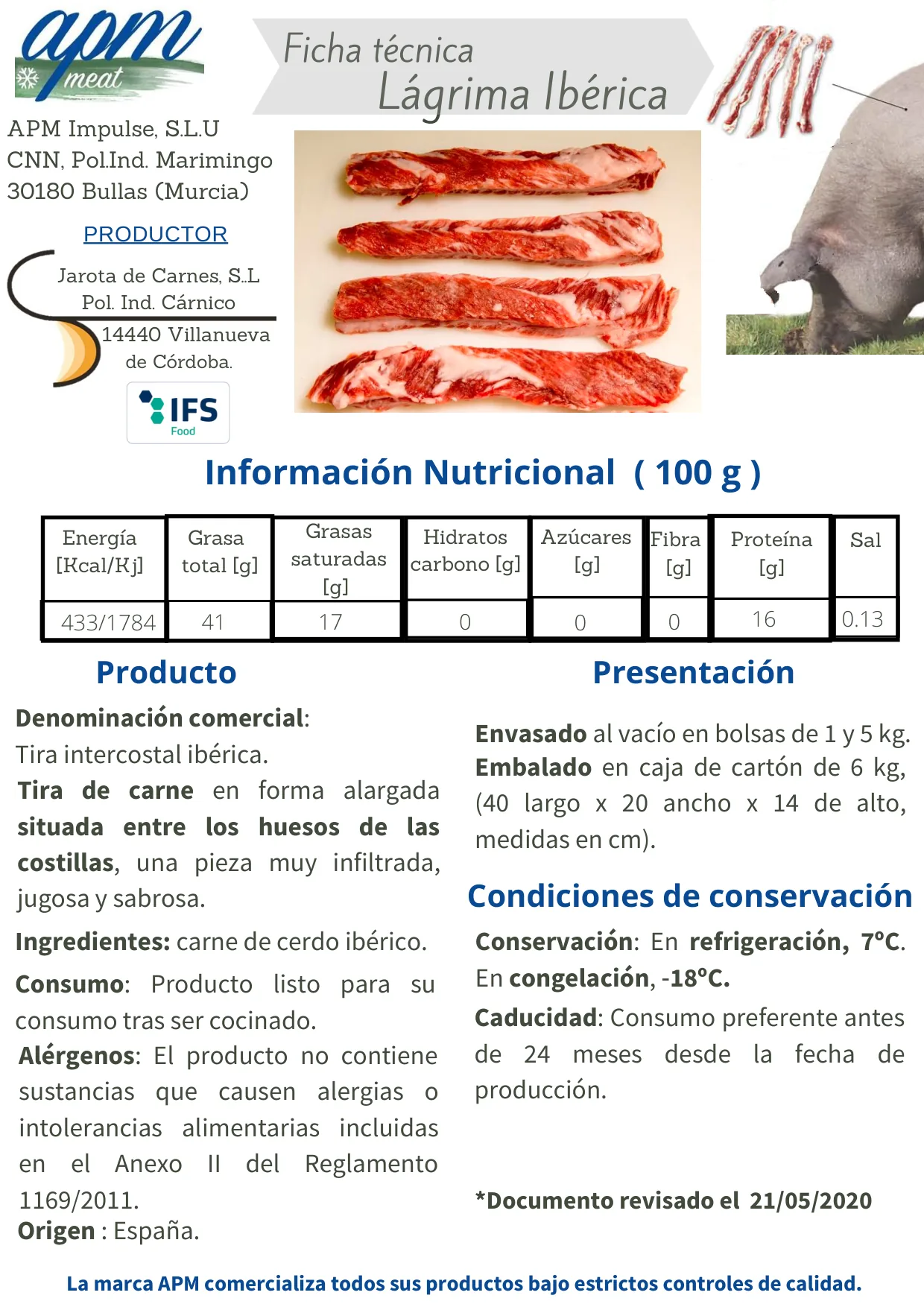 Lágrima ibérica (tienda online)