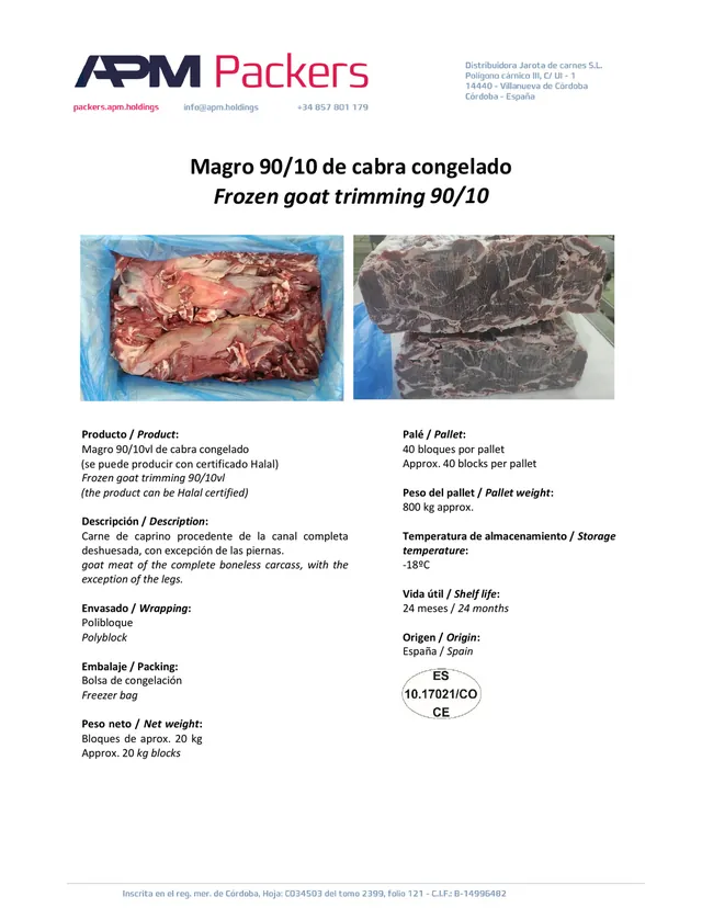 Magro de cabra 90/10 VL