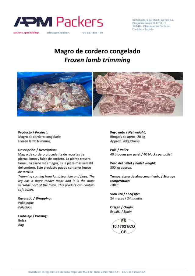 Magro de cordero