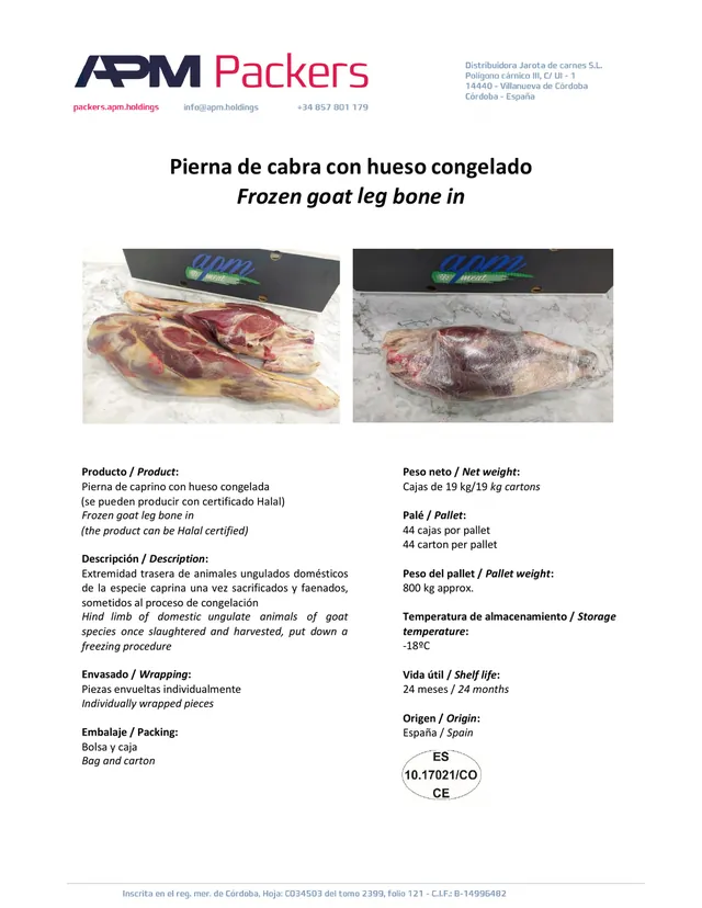 Pierna de cabra con hueso