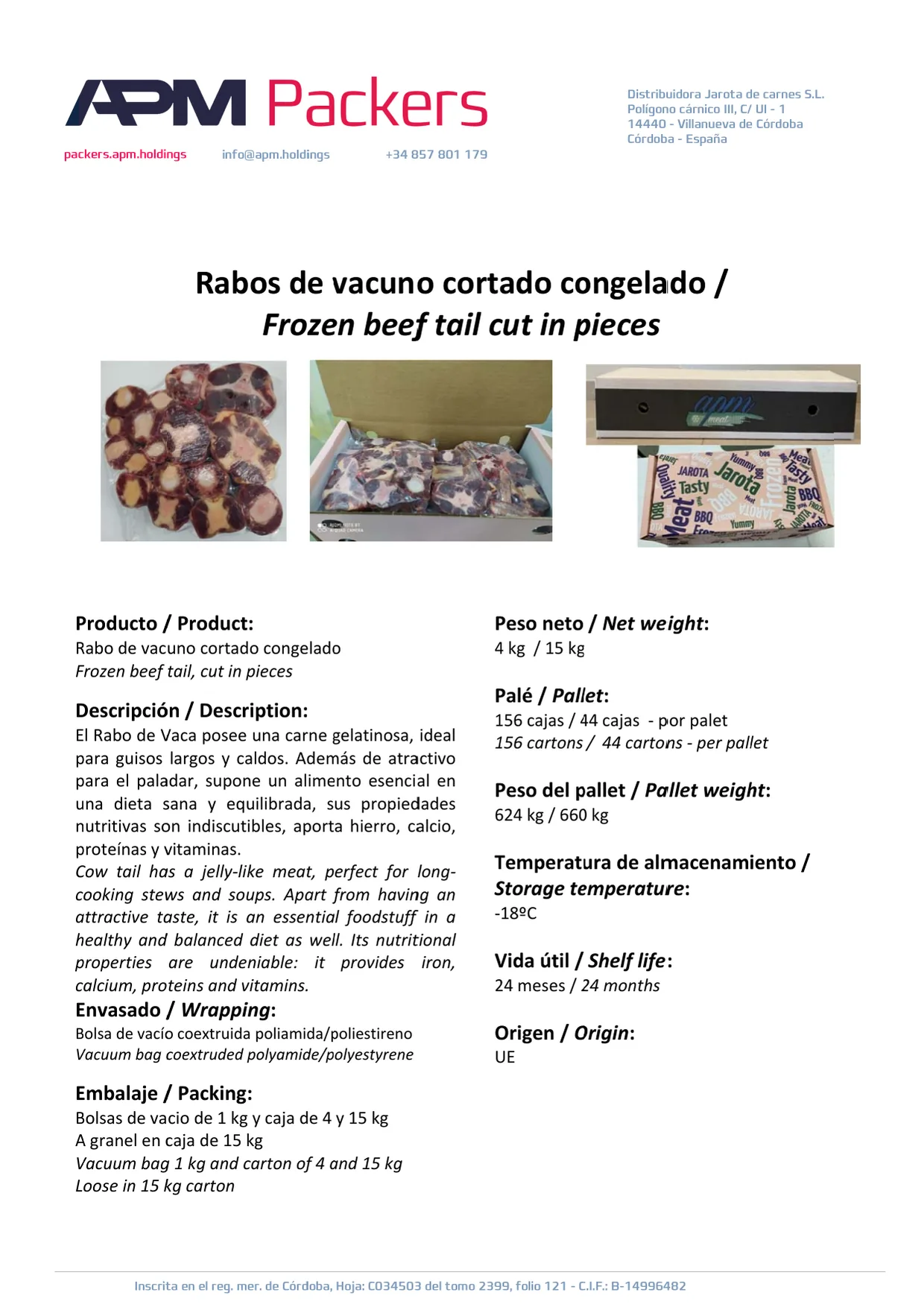 Rabo de vacuno cortado