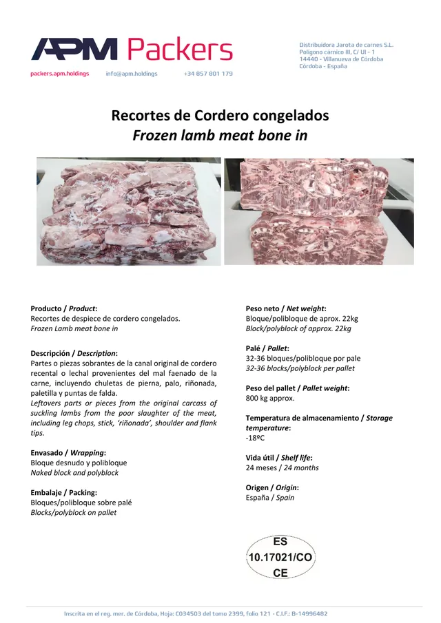 Recortes de cordero
