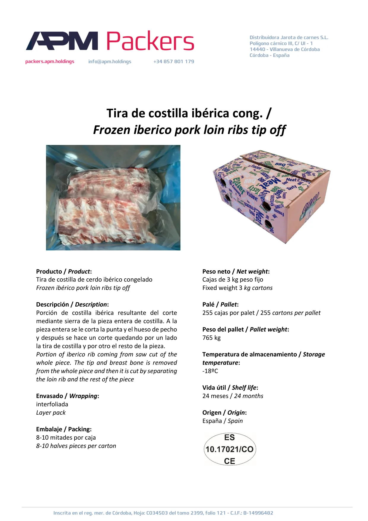 Rib Strips – 3 kg box
