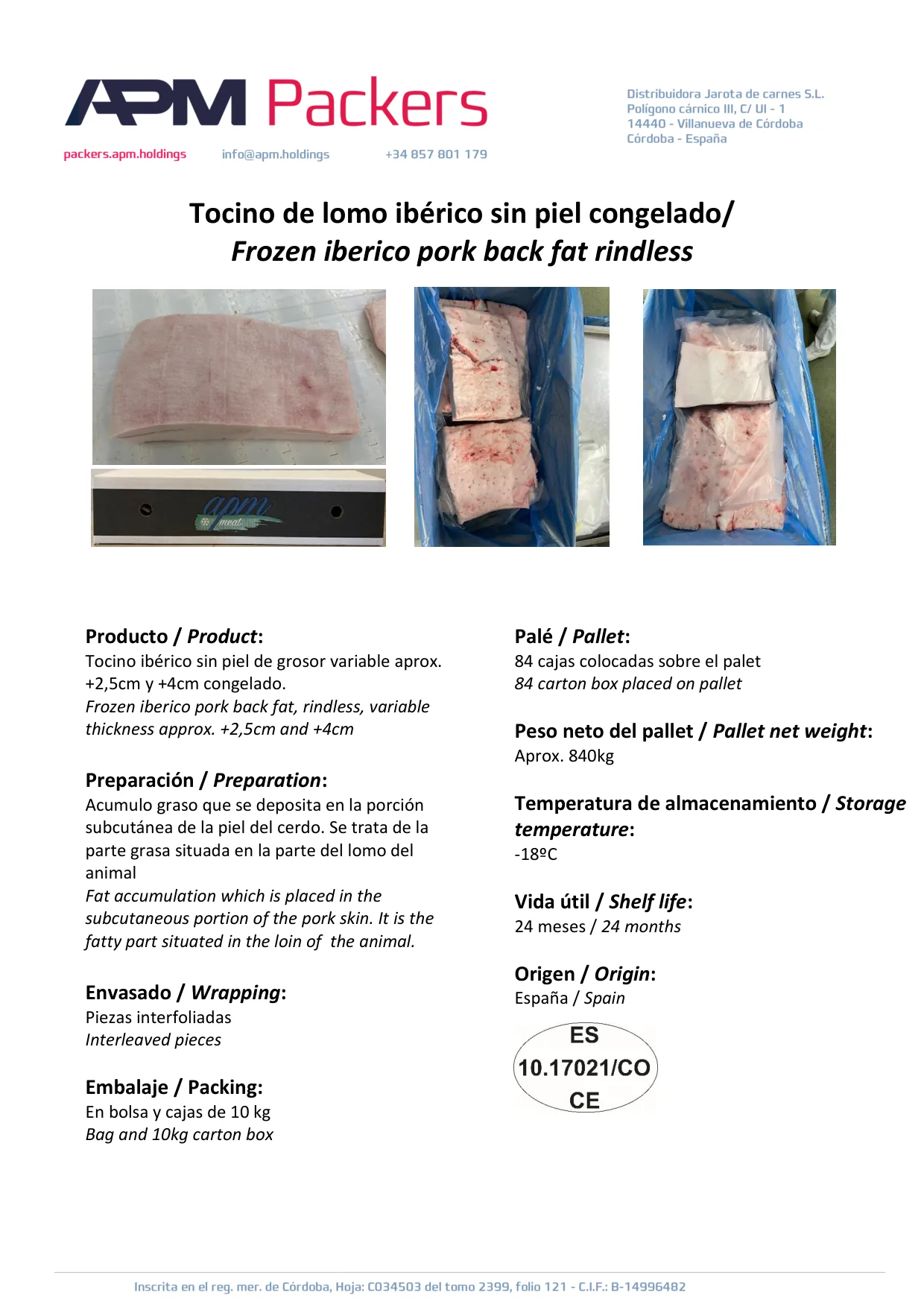Tocino ibérico SP
