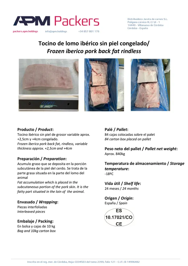 Tocino ibérico SP